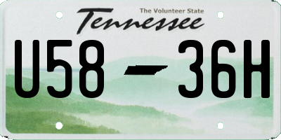 TN license plate U5836H