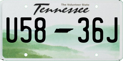TN license plate U5836J