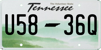 TN license plate U5836Q