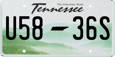 TN license plate U5836S