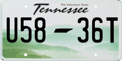 TN license plate U5836T