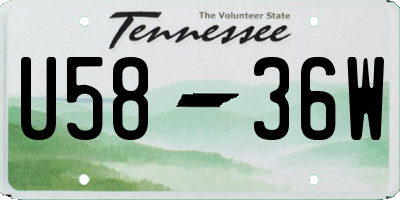 TN license plate U5836W
