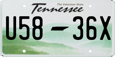 TN license plate U5836X
