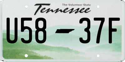 TN license plate U5837F