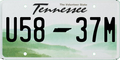 TN license plate U5837M