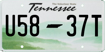 TN license plate U5837T