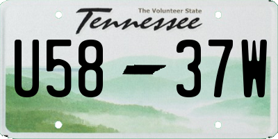 TN license plate U5837W