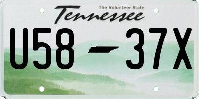 TN license plate U5837X