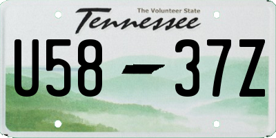 TN license plate U5837Z