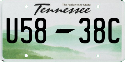 TN license plate U5838C