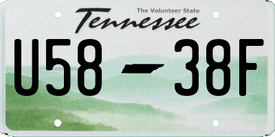 TN license plate U5838F