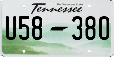 TN license plate U5838O