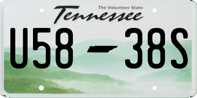 TN license plate U5838S
