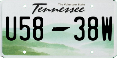 TN license plate U5838W