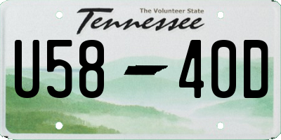 TN license plate U5840D
