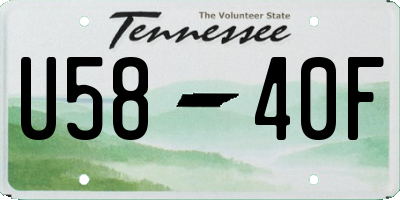 TN license plate U5840F