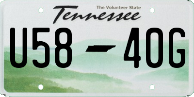 TN license plate U5840G
