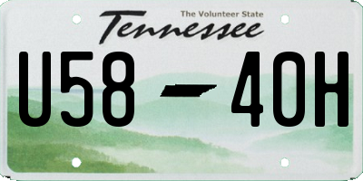 TN license plate U5840H
