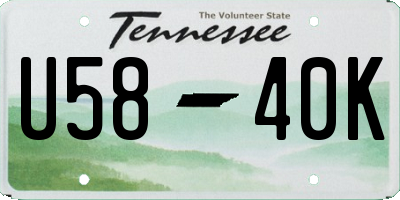 TN license plate U5840K