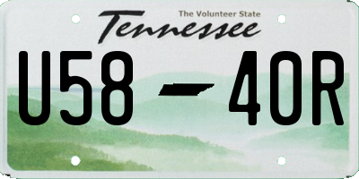TN license plate U5840R