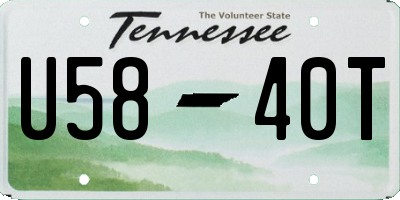 TN license plate U5840T