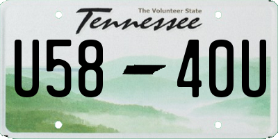 TN license plate U5840U
