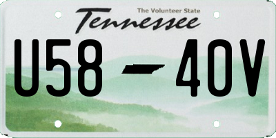 TN license plate U5840V