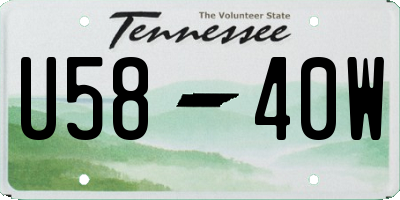 TN license plate U5840W