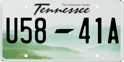 TN license plate U5841A