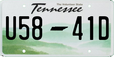 TN license plate U5841D