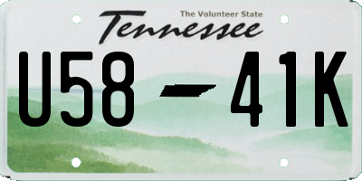 TN license plate U5841K