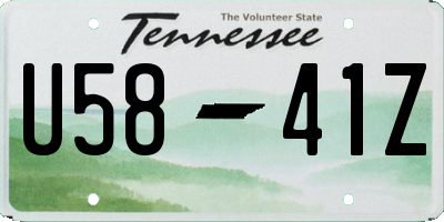 TN license plate U5841Z