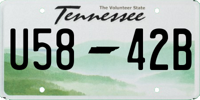 TN license plate U5842B