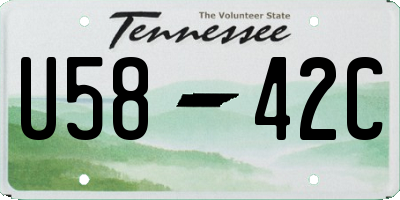 TN license plate U5842C