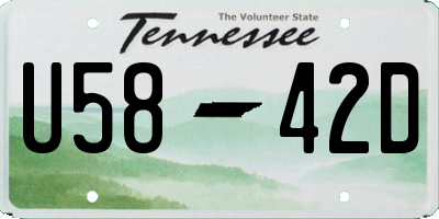 TN license plate U5842D