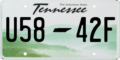 TN license plate U5842F
