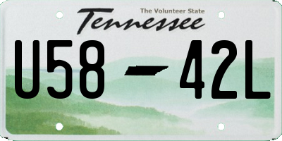 TN license plate U5842L