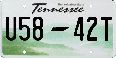 TN license plate U5842T