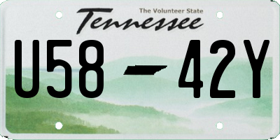 TN license plate U5842Y