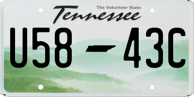 TN license plate U5843C