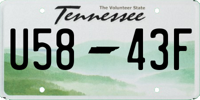TN license plate U5843F