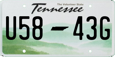 TN license plate U5843G