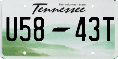 TN license plate U5843T