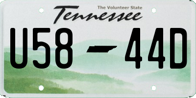 TN license plate U5844D