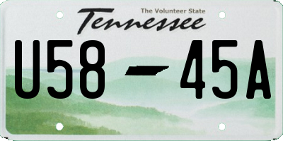 TN license plate U5845A