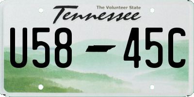 TN license plate U5845C