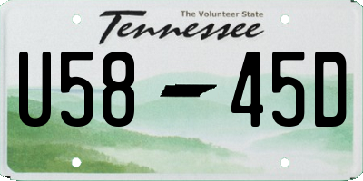 TN license plate U5845D
