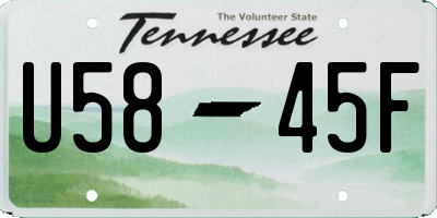 TN license plate U5845F