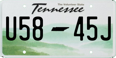 TN license plate U5845J