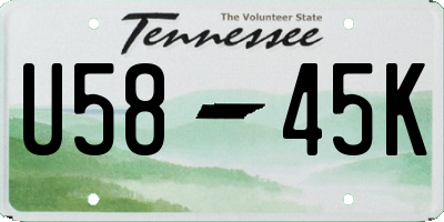 TN license plate U5845K